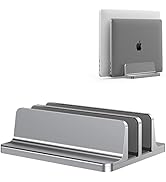 [Upgraded Dock Version] Vertical Laptop Stand, Adjustable 2 Slot Aluminum Desktop Holde(Up to 17....