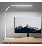 SUPERDANNY Eye-Caring LED Desk Lamp with Base 360° Flexible Gooseneck Work Lamp Touch Control 3 L...