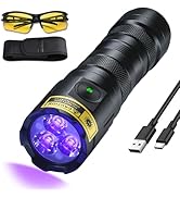 DARKBEAM UV Flashlight 395nm Black Light, 3 LEDs 20W Powerful Ultraviolet Flashlights Rechargeabl...