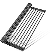 LEMIKKLE Roll Up Dish Drying Rack 17" x 13", Over The Sink Dish Drainer Rack, Foldable Sink Dryin...