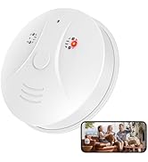 1080P HD Wireless WiFi Indoor Camera Smoke Detector for Home Security with App Control &amp; Motion D...