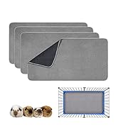 GINIDEAR Guinea Pig Cage Liner, 4 Pack - Washable, Reusable, Leakproof Fleece Bedding Pads for Sm...