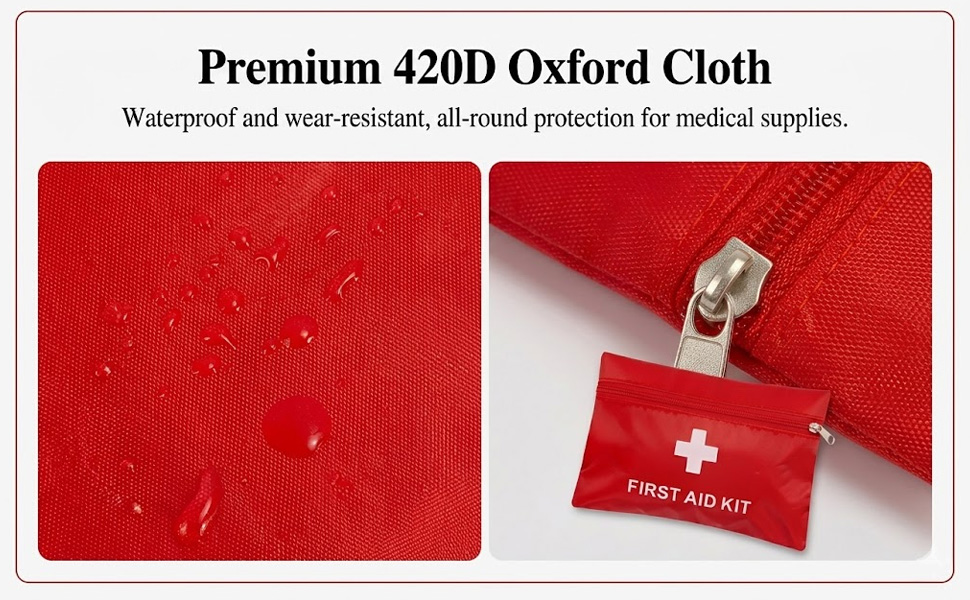 water resistant small first aid bag empty medicine pouch heavy duty zipper