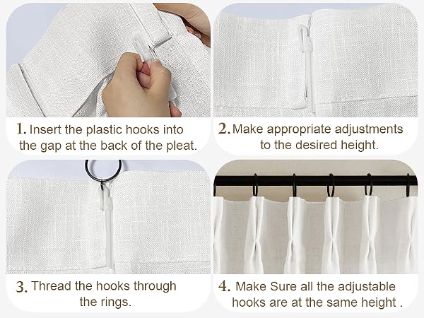 pleated drapes with hooks