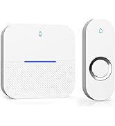 AIDA Lighted Wireless Doorbell, Home Waterproof Doorbell 1,000ft Range, 5 Volume Levels with 58 D...