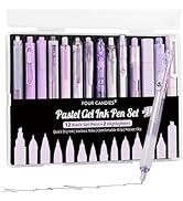 Four Candies Gel Ink Pen Set,14PCS Pen Set with Case, Cute Note Taking 0.5mm Fine Point Retractab...