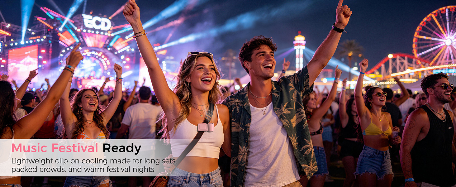 Hotsales clip-on portable fan for music festivals, concerts, and summer cooling