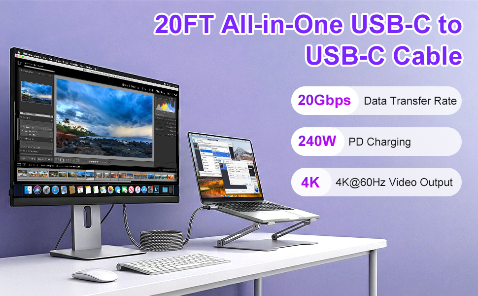 20 ft usbc usbc cable black outdoor