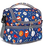 FlowFly Double Decker Cooler Insulated Lunch Bag Large Tote for Boys, Girls, Men, Women, With Adj...