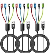 Firsting Car Accessories Multi Charging Cable [3Pack 5FT], Travel Essentials 4 in 1 Charging Cord...