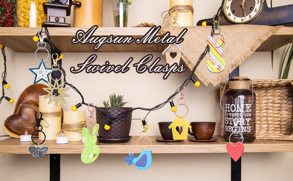 AUGSUN Swivel Clasps Lanyard Snap Hooks with Key Rings