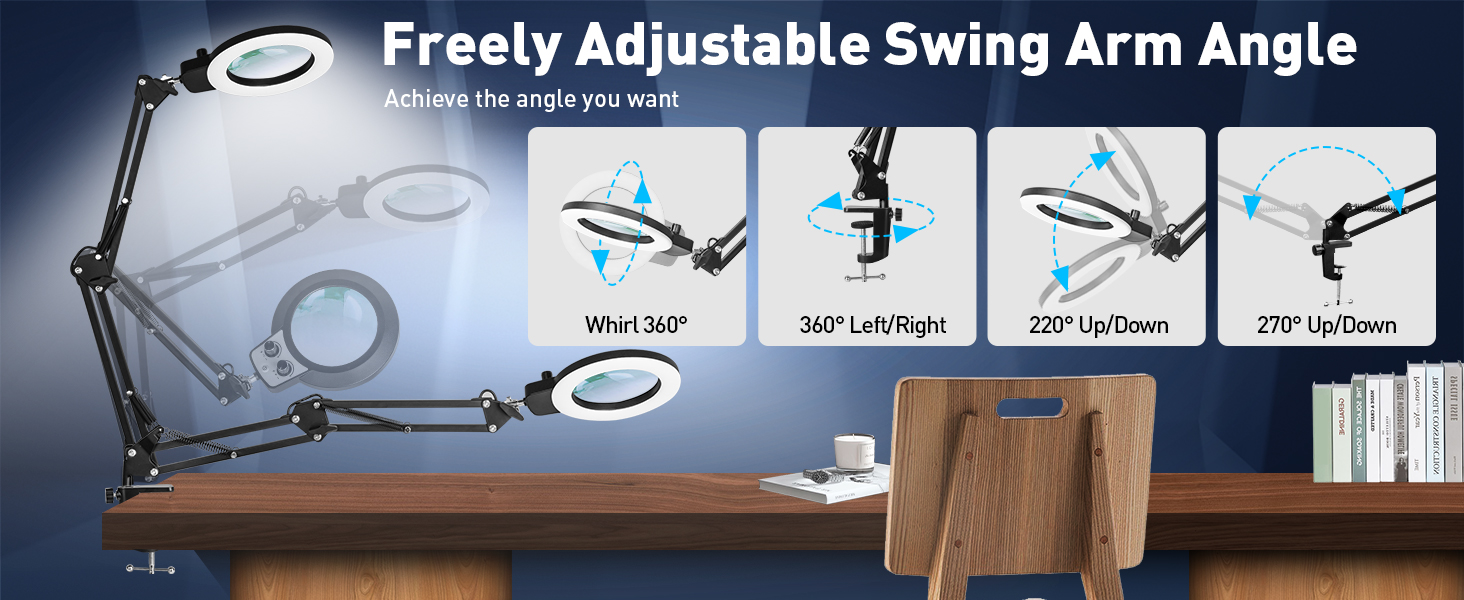magnifying glasses with light for close work,workbench,esthetician,magnifier with light hands free