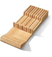 Cook N Home In-Drawer Knife Block Organizer, 9-Slot Kitchen Knife Cutlery Holder Drawer Storage, ...