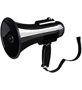 MyMealivos Portable Megaphone Bullhorn 20 Watt Power Megaphone Speaker Voice and Siren/Alarm Mode...