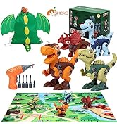 SHCKE Dinosaur Toys for 3 4 5 6 7 Year Old Boys Girls, 4 Packs Take Apart Dinosaur Toys for Kids,...