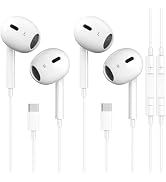 2 Pack-USB C Headphones for iPhone 16/15 Pro Max Plus Type C Earbuds Wired Earphones with Mic &amp; R...