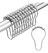 Shower Curtain Hooks, Decorative Rust Proof Stainless Steel Shower Curtain Hooks for Bathroom Sho...