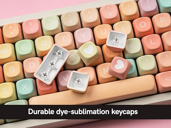 womier Cute Candy keycaps Set,dye Sublimation pbt keycaps 60% 75% 100%,MOA Profile Custom keycaps