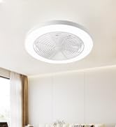 Orison Ceiling Fans with Lights, Low Profile Ceiling Fan with Lights and Remote, 6 Wind Speeds Sm...