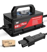 10L0L 15 Amp 48 Volt Golf Cart Charger for Yamaha G19 G22 with Plug- Lightweight Smart Charging f...