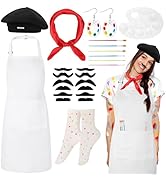 XLSXEXCL Artist Costume for Adults, Painter Dress Up Set with Artist Apron, French Beret, and Art...