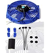 12" inch Slim Fan Push Pull Electric Radiator Cooling 12V Mount Universal Kit Blue