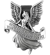 VKQTS Never Drive Faster Than Your Guardian Angel Can Fly Visor Clip,3D Metal Guardian Angel Viso...