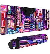 Tokyo Pixel Street Extended Large Gaming Mouse Pad 31.5x11.8 in Desk Mat Mouse Pads, Japanese Ani...