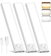 10 Inch Under Cabinet Lights, 2200mAh Rechargeable Battery Operated Motion Sensor Lights Indoor, ...