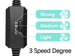 usb powered fan with 3 speed degree strong medium light big airflow