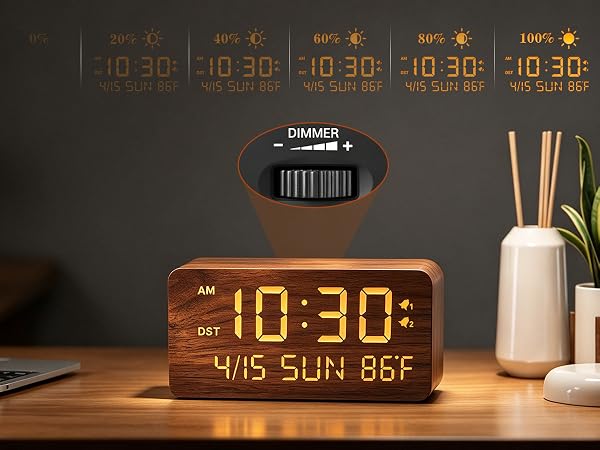 wooden digital clock