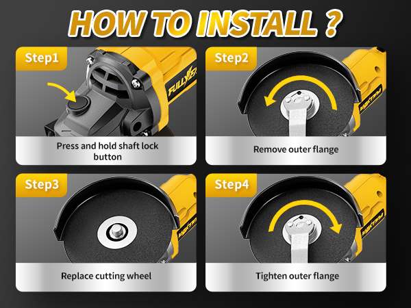 Cordless Angle Grinder 4-1/2&amp;#34; Electric Metal Grinder Kit for Cutting, Grinding