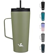Konokyo Insulated Tumbler with Handle and Straw, 22 OZ Travel Coffee Mug Stainless Steel Cup Meta...
