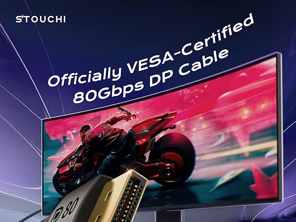 Officially VESA-Certified 80Gbps DP Cable