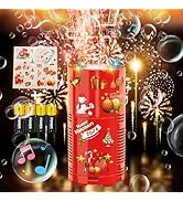 SHCKE Fireworks Bubble Machine with Lights &amp; DIY Stickers, Bubble Machine with Music(On/Off),Idea...