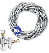 Fridge Ice Maker Water Line Kit - 25' Braided Stainless Steel Refrigerator Water Line with 1/4" C...
