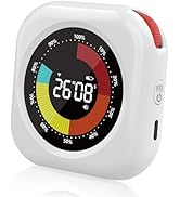 PERSUPER Visual Timer for Kids, 10 Hours Countdown/Up, with Rechargeable, 3 Volume Levels, 3 Brig...