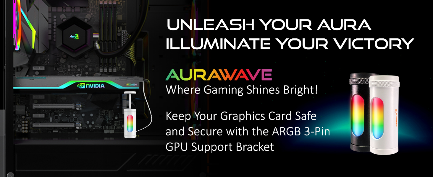 gpu support bracket AAAwave Aurawave rgb graphics card video card support brace prevent sagging