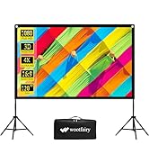 Projector Screen with Stand, Wootfairy 120 inch Portable and Foldable Indoor Outdoor Projection S...