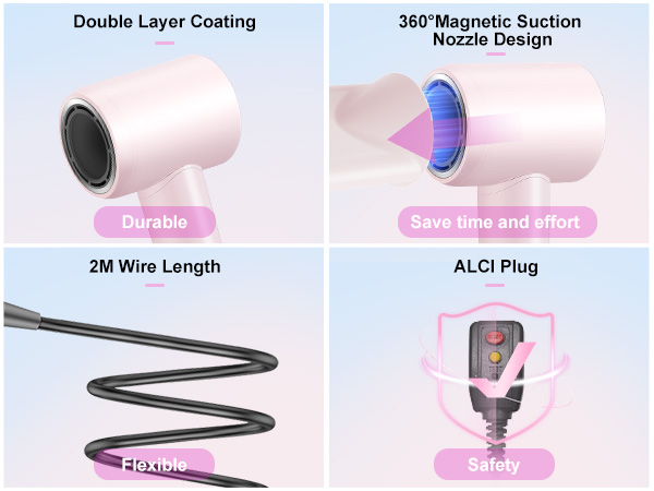 Hair Blow Dryer,High-Speed hairdryer Thermo-Control Hair dryers Fast Drying Women Home Travel Salon