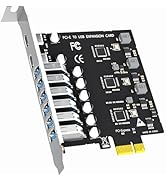 GLOTRENDS U6A2C 8-Port (2 x Type-C+ 6 x Type-A) USB 3.0 5Gbps PCIe Expansion Card for Intel, AMD,...