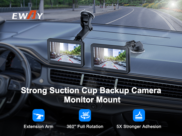 backup camera monitor bracket windshield dashboard