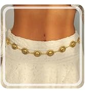 RINHOO Metal Waist Chain Belt for Women Cowgirl Chain Concho Belts for Dresses Jeans Country Conc...
