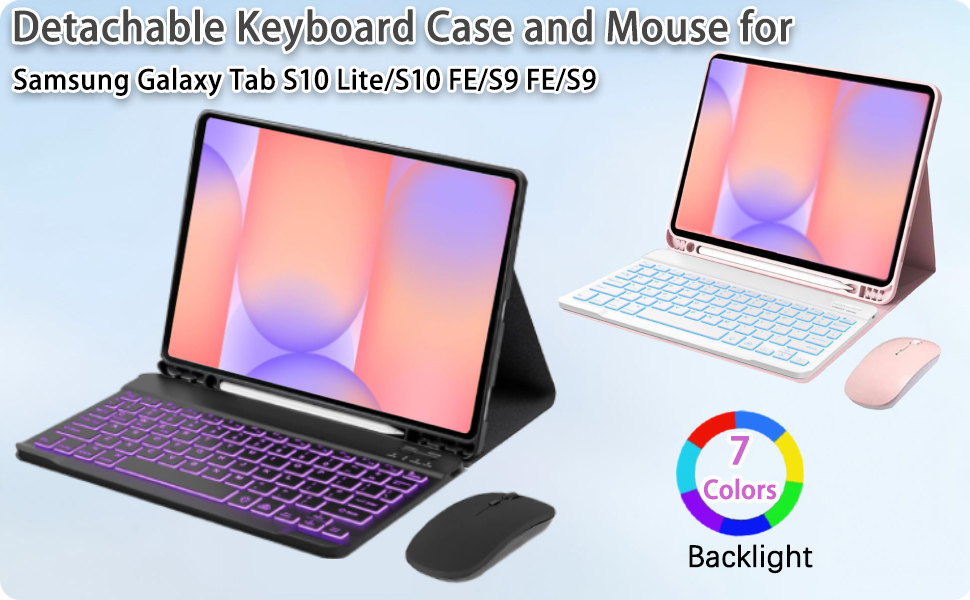 The Detachable Keyboard Case and Mouse for Samsung Galaxy Tab S10 Lite/S10 FE/S9 FE/S9