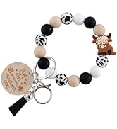 Qpige Highland Cow Gifts Highland Cow Keychain Wristlet Cow Key Chains for Car Keys Cute Keychain...