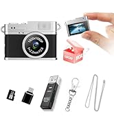 KOOMTOOM Keychain Camera,1080P HD Mini Retro Camera,Tiny Digital Photocamera with 32GB SD Card,0....