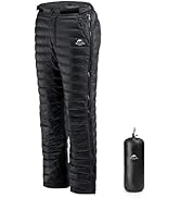 Naturehike Side Zipper Down Pants, Men's Women's Winter Snow Ski Pants, Windproof Warm Insulated ...