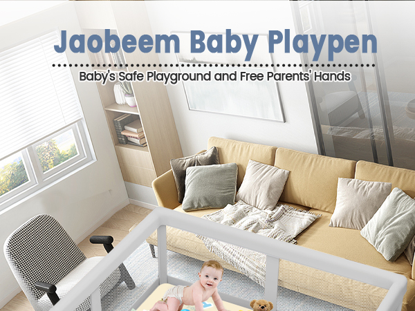 Baby Playpen with mat, balls and pull rings