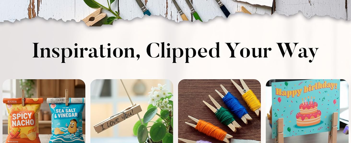 Text reads 'Inspiration, Clipped Your Way'. Collage banner showing various lifestyle and product images arranged horizontally.