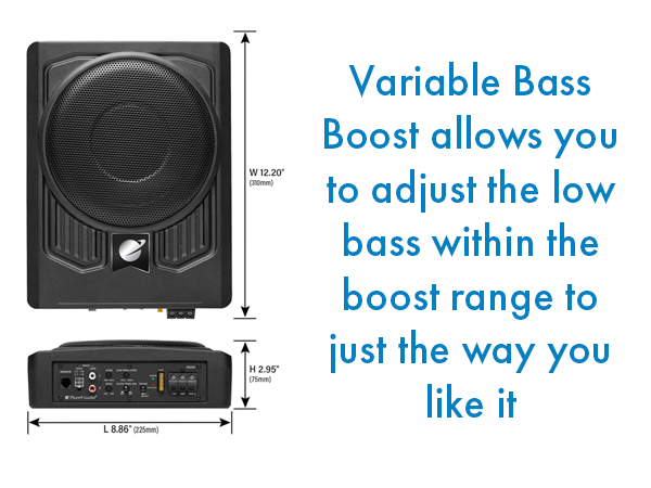 Planet Audio P8AWK Low Profile 8 Inch Under Seat Powered Car Subwoofer - 800 High Output, Built